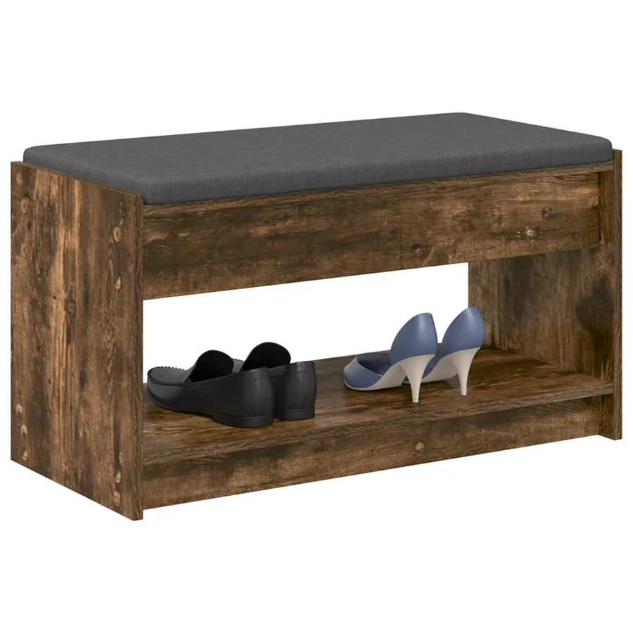 Banc d'entrée avec coussin Chêne Fumé 83 x 38 x 45 cm - 3