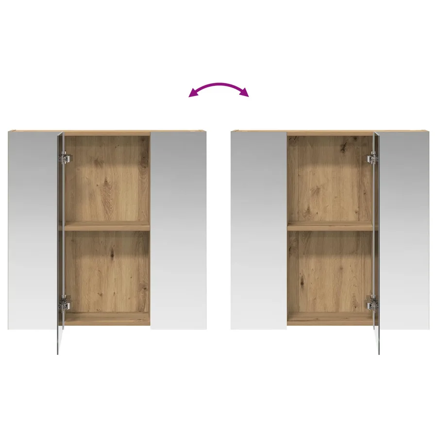 Armoire Miroir de Salle de Bain Chêne artisan 70 x 14,5 x 70 cm - 8