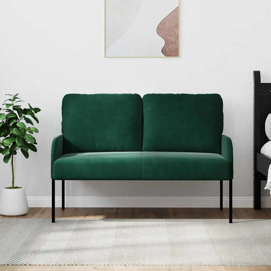 Canapés avec coussin 110cm Vert foncé Contreplaqué - 3
