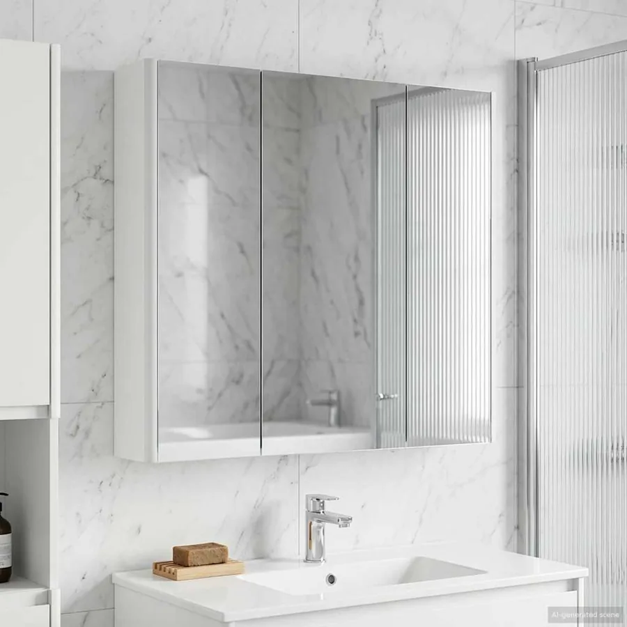 Armoire Miroir de Salle de Bain Blanc 73.5 x 15.5 x 70 cm
