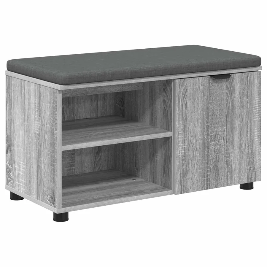 Banc d'entrée avec coussin Gris Sonoma 80 x 38 x 46 cm - 2