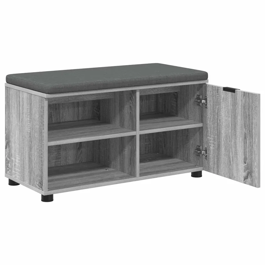 Banc d'entrée avec coussin Gris Sonoma 80 x 38 x 46 cm - 5