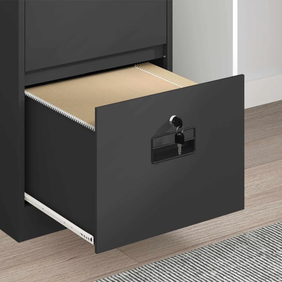 Cabinet de Dossier avec tiroir Noir 45,5 x 42 x 74,5 cm - 5