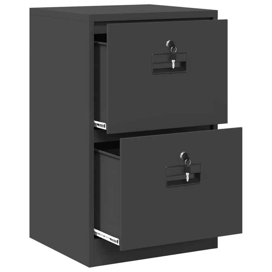Cabinet de Dossier avec tiroir Noir 45,5 x 42 x 74,5 cm - 6