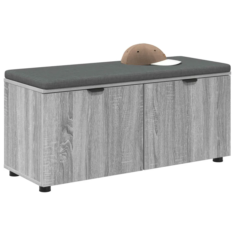 Banc d'entrée avec coussin Gris Sonoma 100 x 38 x 46 cm - 3