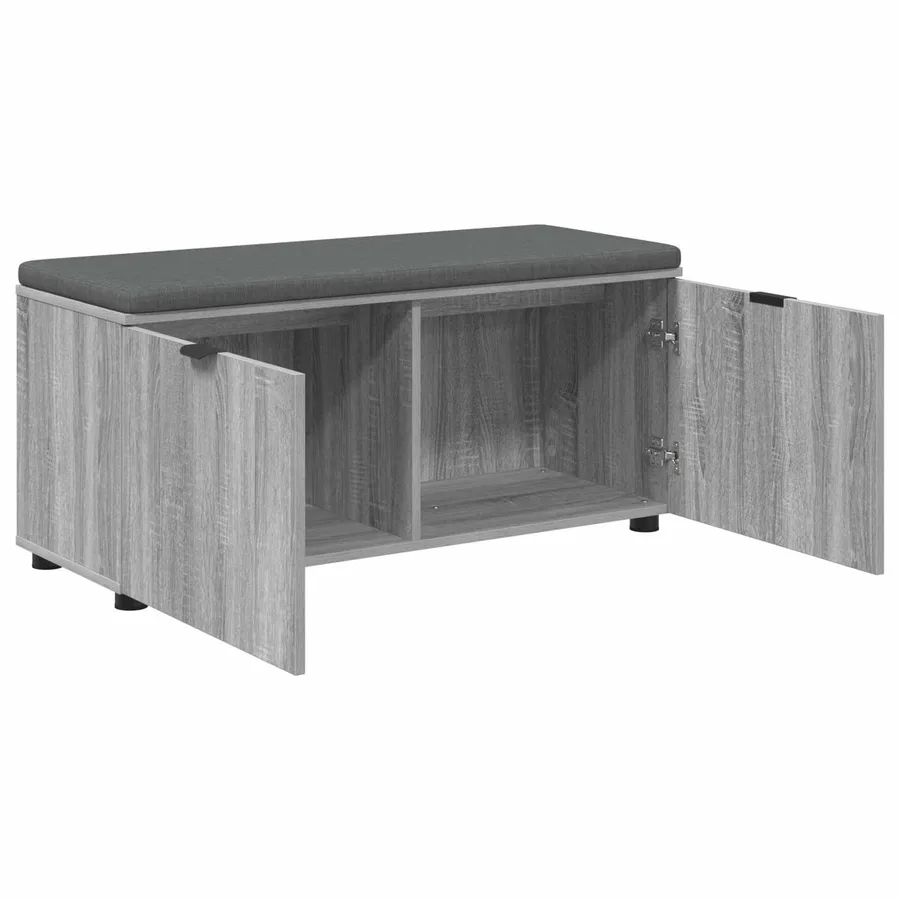 Banc d'entrée avec coussin Gris Sonoma 100 x 38 x 46 cm - 5