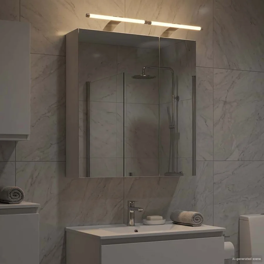 Armoire Miroir de Salle de Bain Blanc 60 x 14,5 x 70 cm