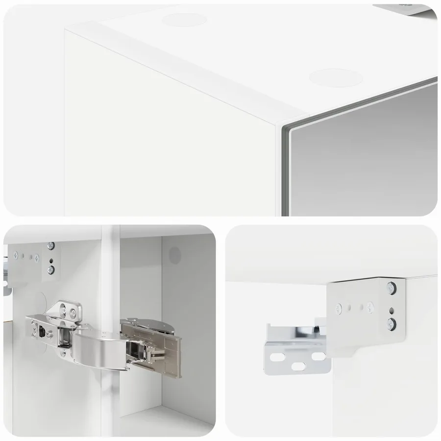 Armoire Miroir de Salle de Bain Blanc 60 x 14,5 x 70 cm - 8
