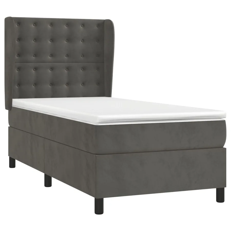 Sommier à lattes de lit avec matelas Gris foncé 100x200 cm - 3