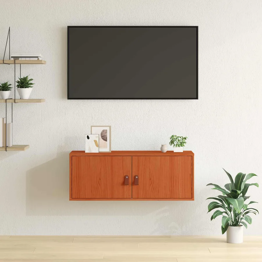 Meuble mural Cire marron 80 x 30 x 30 cm Bois de pin massif