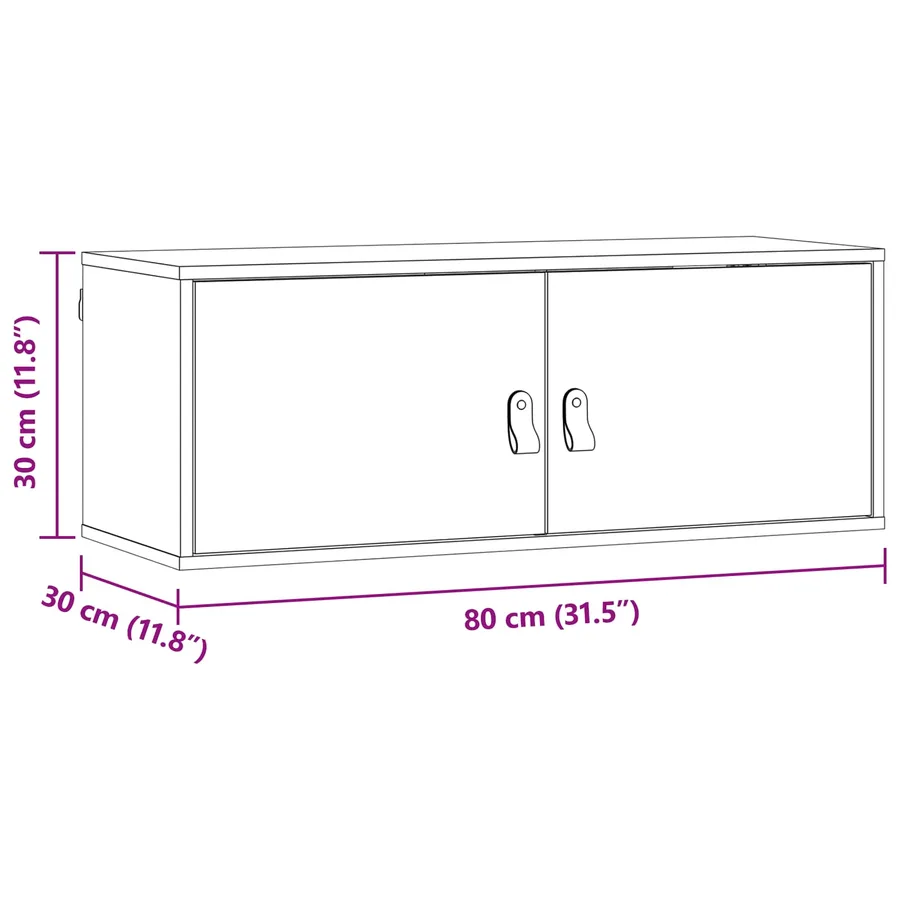 Meuble mural Cire marron 80 x 30 x 30 cm Bois de pin massif - 11