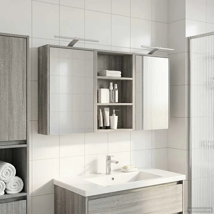 Ensemble de Meubles de Salle de Bain 3 pcs 126 x 16 x 62.5 cm - 4