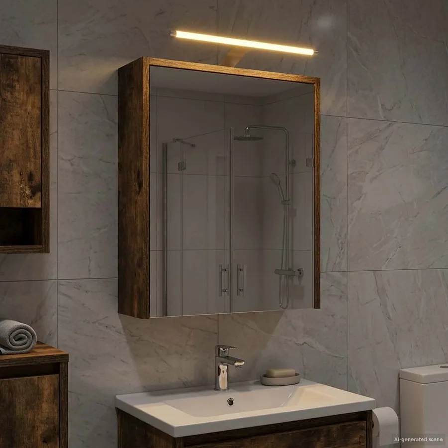 Armoire Miroir de Salle de Bain Chêne fumé 43 x 16 x 62.5 cm - 4