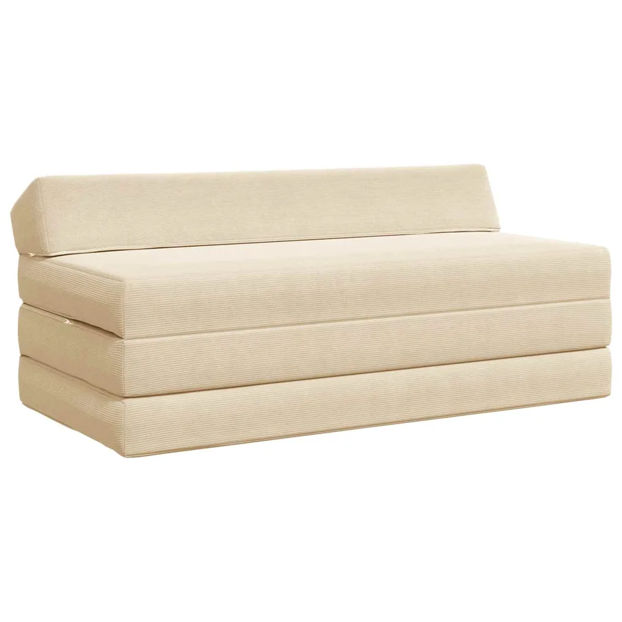 Canapé-lit pliable Crème 120 x 60 x 49 cm Tissu