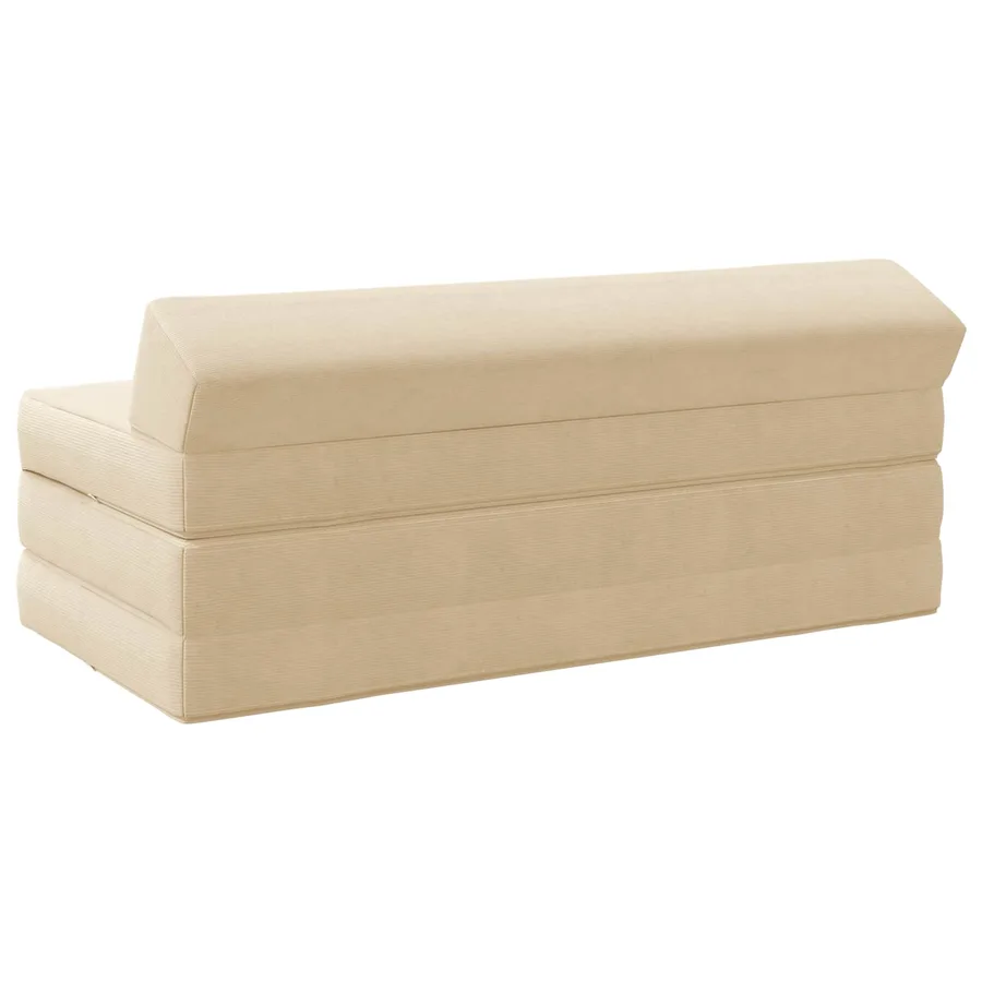Canapé-lit pliable Crème 120 x 60 x 49 cm Tissu - 4