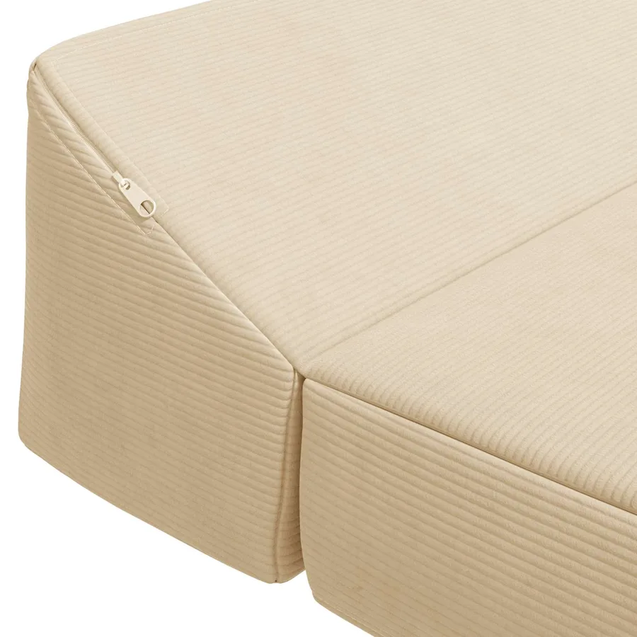 Canapé-lit pliable Crème 120 x 60 x 49 cm Tissu - 5