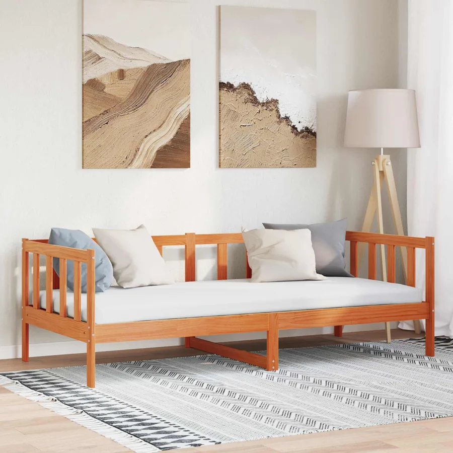 Cadre de lit Cire marron 90 x 190 cm Bois de pin massif