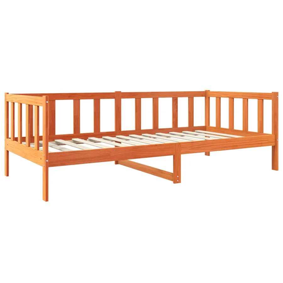 Cadre de lit Cire marron 90 x 190 cm Bois de pin massif - 3