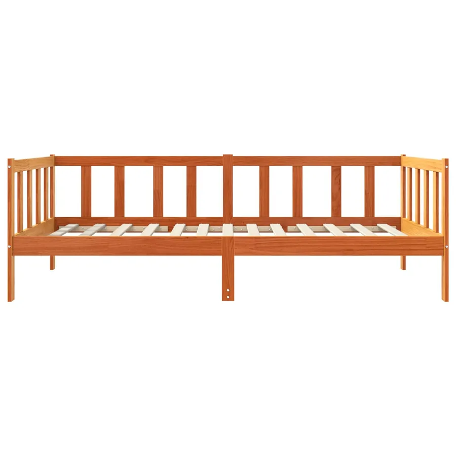 Cadre de lit Cire marron 90 x 190 cm Bois de pin massif - 4