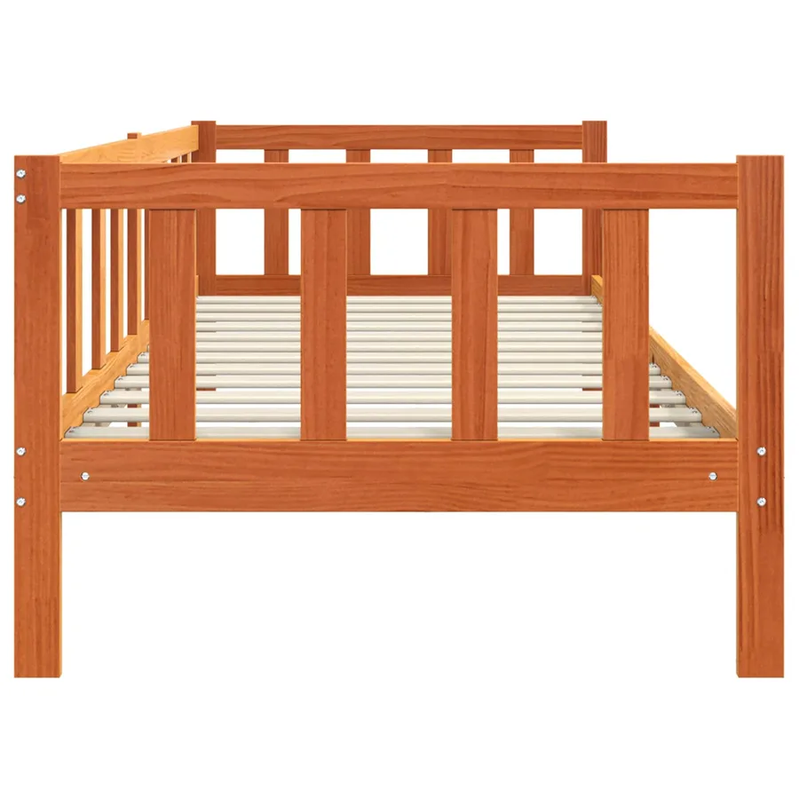 Cadre de lit Cire marron 90 x 190 cm Bois de pin massif - 5