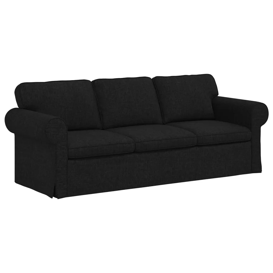 Canapé Noir 215 x 82 x 80 cm tissu - 2