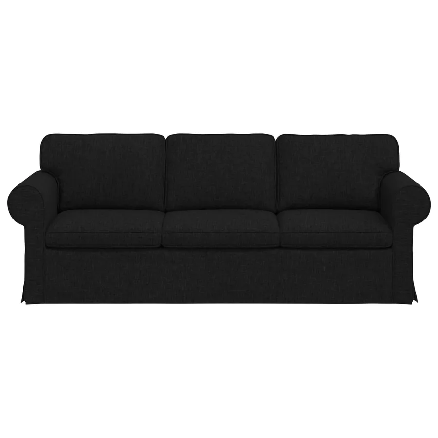 Canapé Noir 215 x 82 x 80 cm tissu - 4