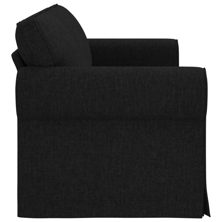 Canapé Noir 215 x 82 x 80 cm tissu - 5