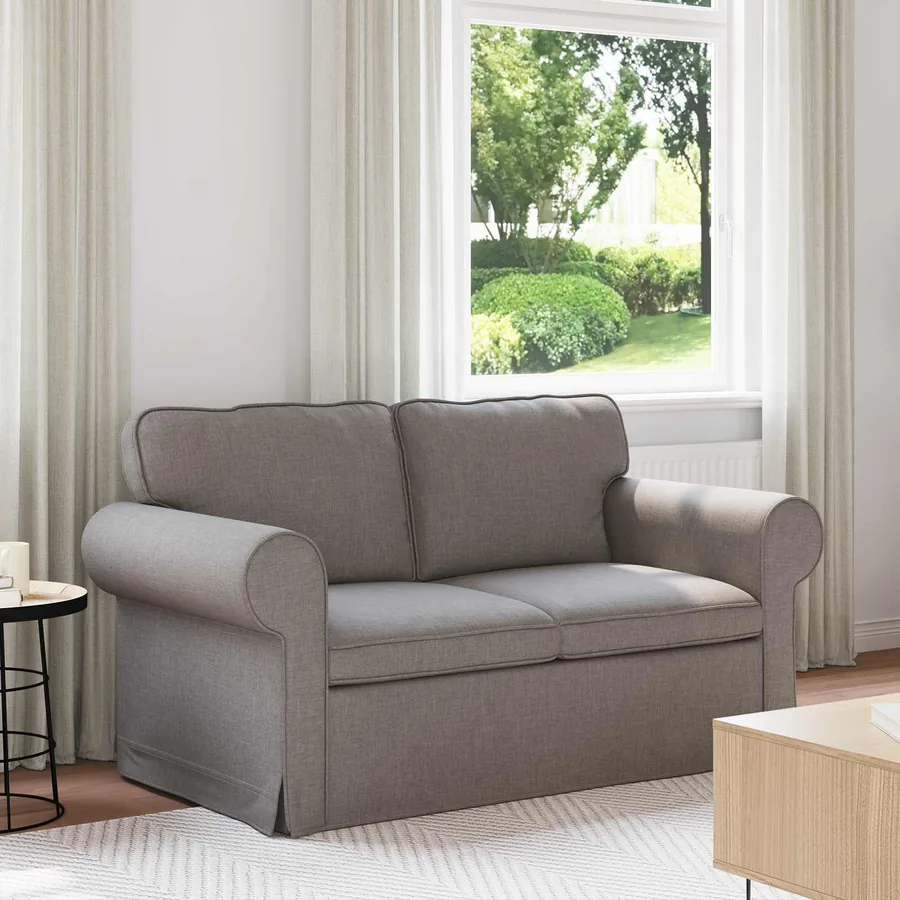 Canapé Taupe 155 x 82 x 80 cm tissu