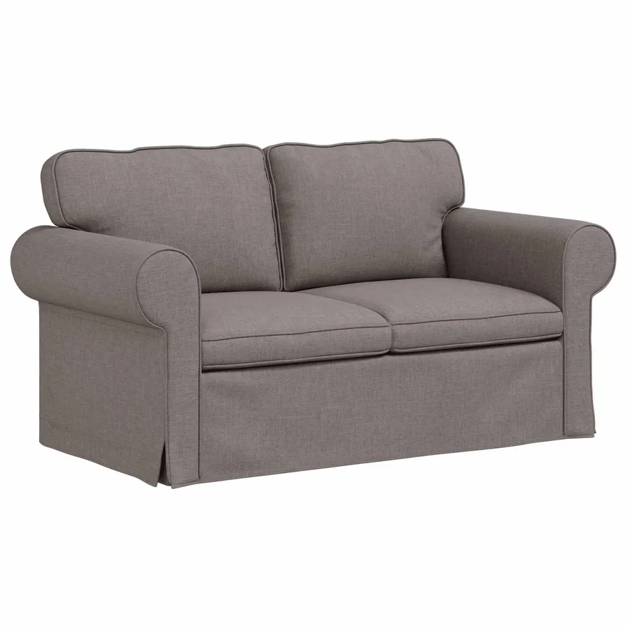 Canapé Taupe 155 x 82 x 80 cm tissu - 2
