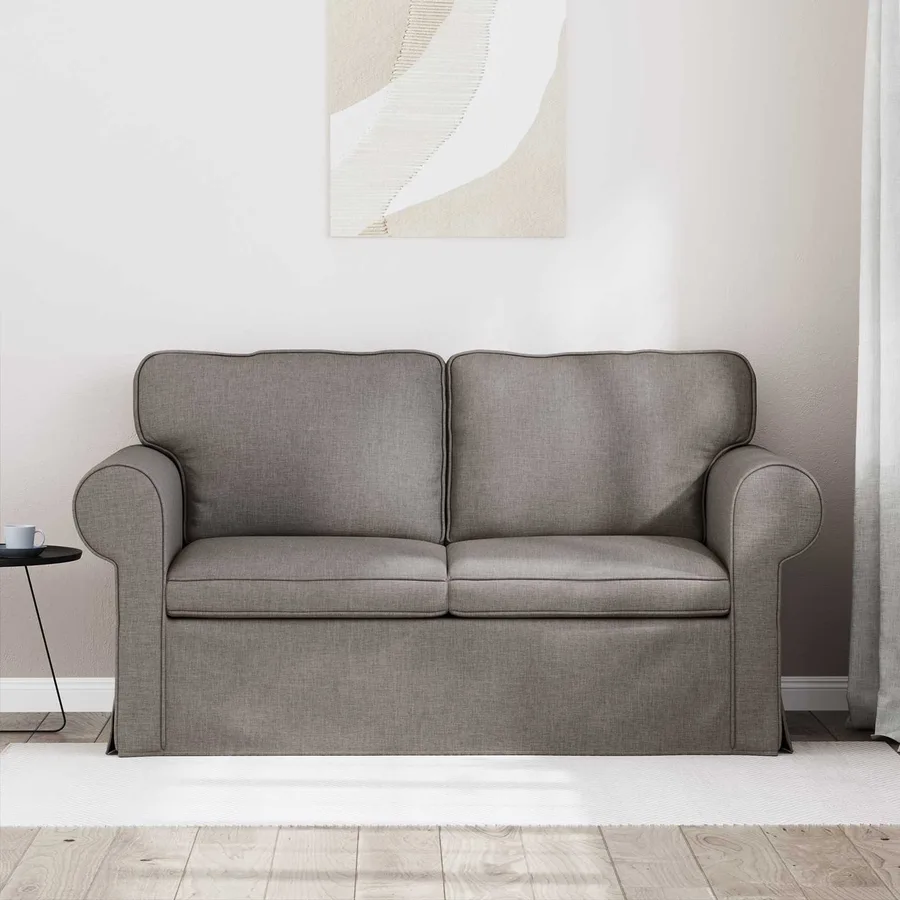 Canapé Taupe 155 x 82 x 80 cm tissu - 3