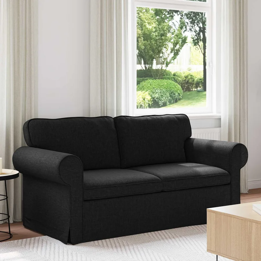 Canapé Noir 175 x 82 x 80 cm tissu