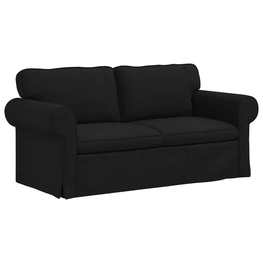 Canapé Noir 175 x 82 x 80 cm tissu - 2