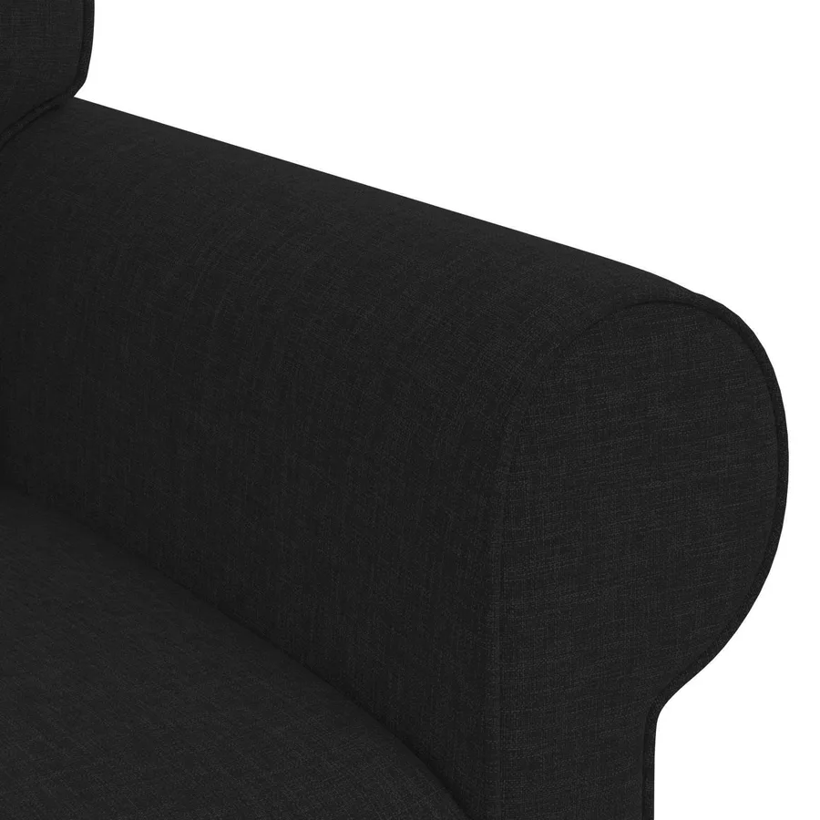 Canapé Noir 175 x 82 x 80 cm tissu - 7
