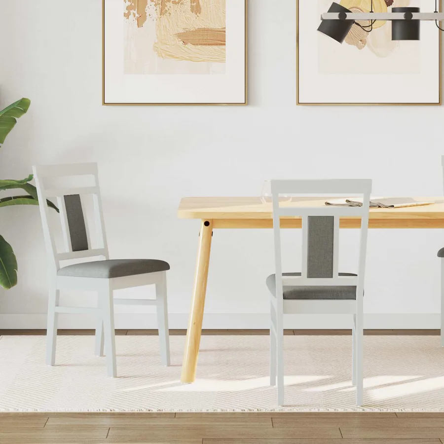 Chaise de salle à manger 2 pcs Blanc et Gris