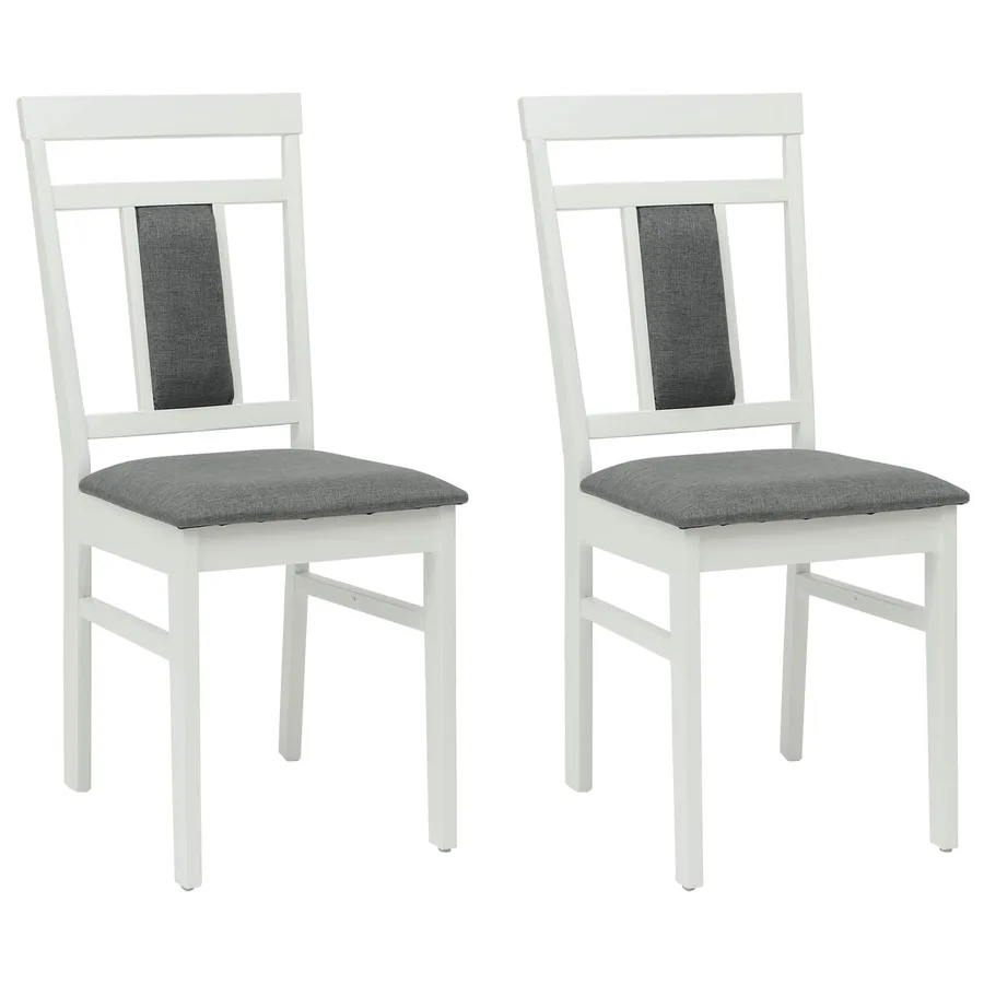 Chaise de salle à manger 2 pcs Blanc et Gris - 2