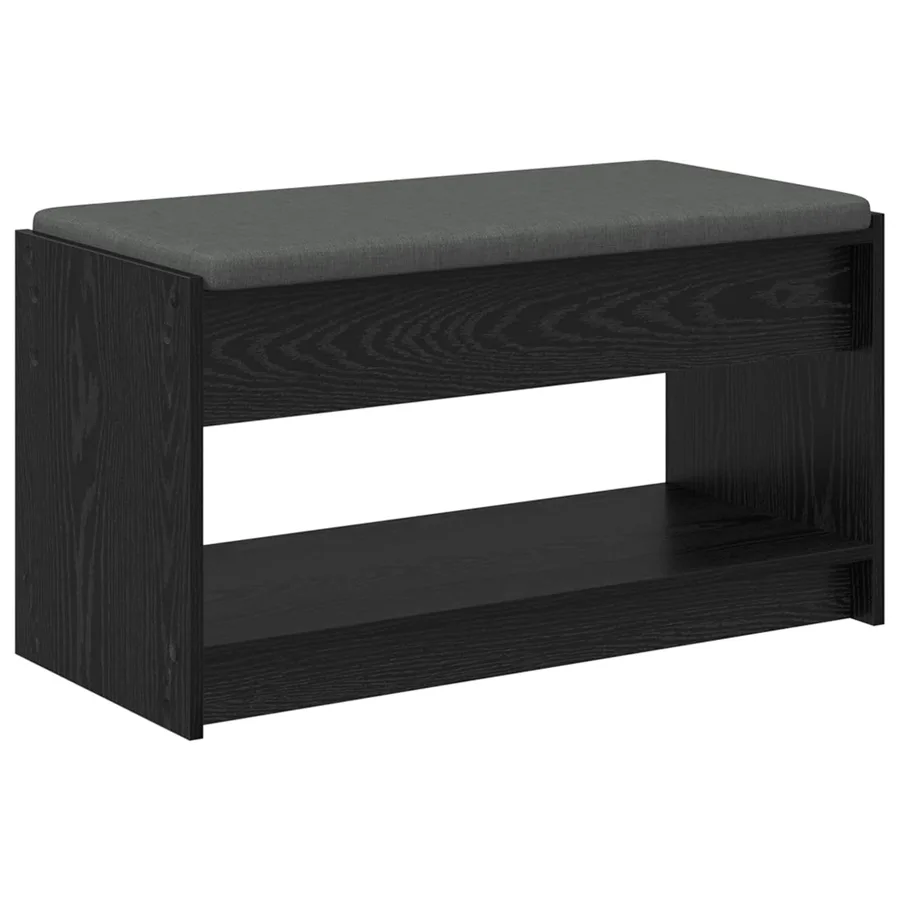 Banc d'entrée avec coussin Chêne Noir 83 x 38 x 45 cm - 2