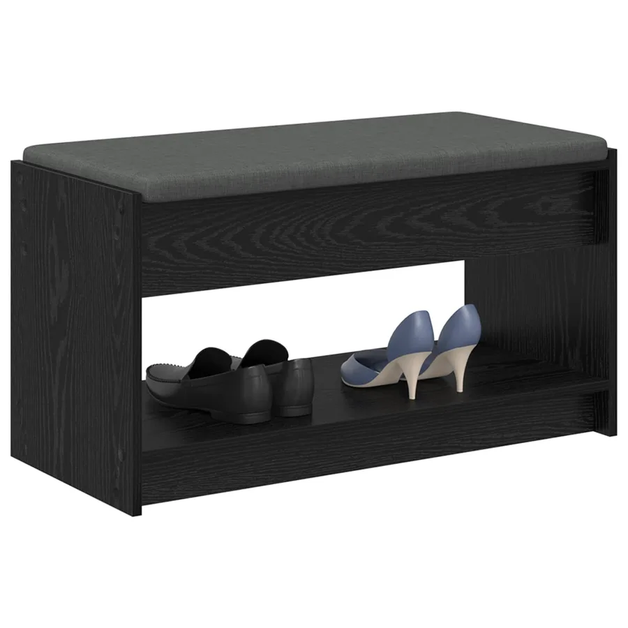 Banc d'entrée avec coussin Chêne Noir 83 x 38 x 45 cm - 3