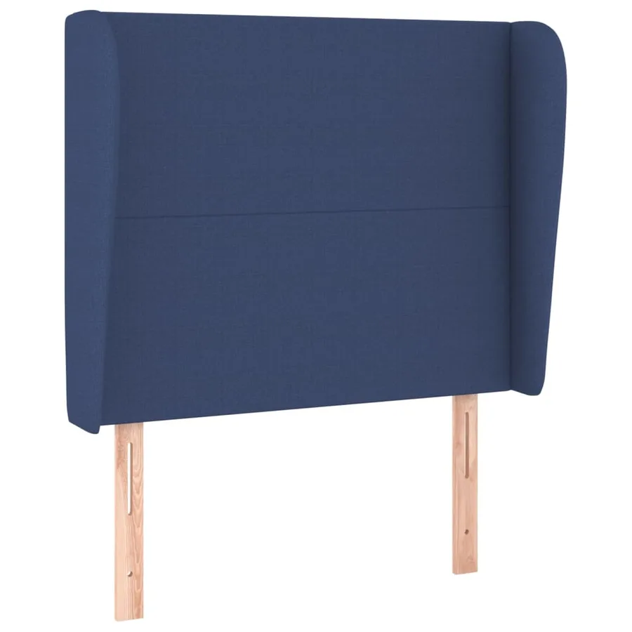 Tête de lit avec oreilles Bleu 103x23x118/128 cm Tissu - 2