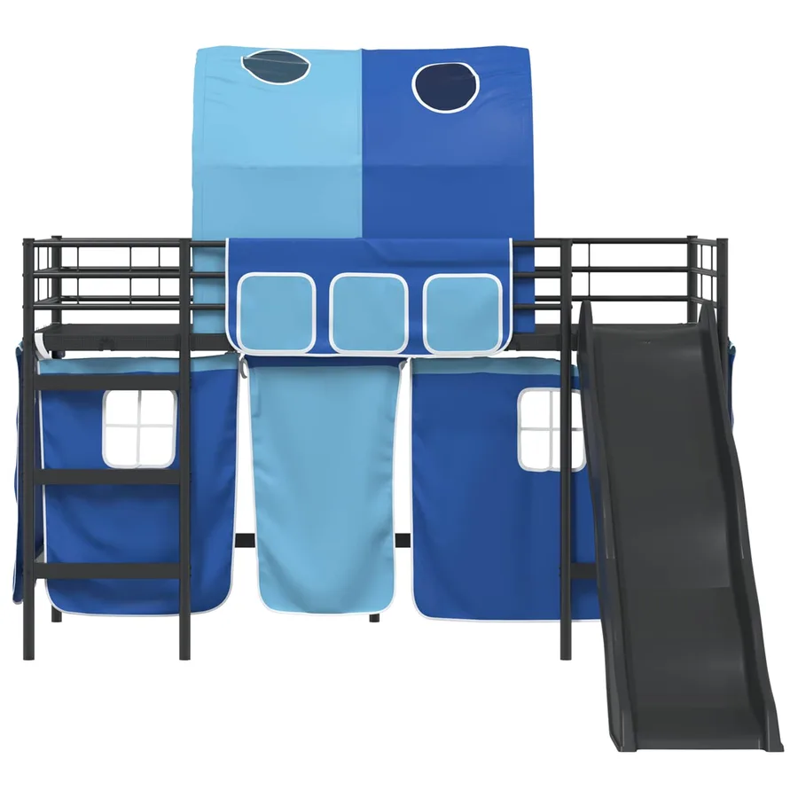 Lit mezzanine pour enfants Noir et Bleu 100 x 190 cm Métал - 6