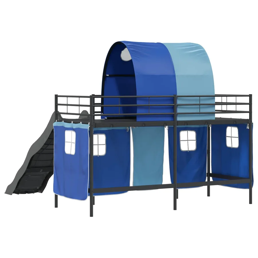 Lit mezzanine pour enfants Noir et Bleu 100 x 190 cm Métал - 8