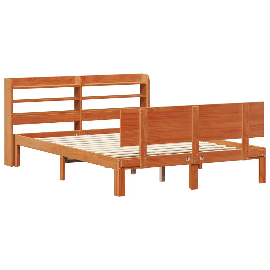 Cadre de lit avec stockage 2 pcs Cire marron Bois de Pin Massif - 5