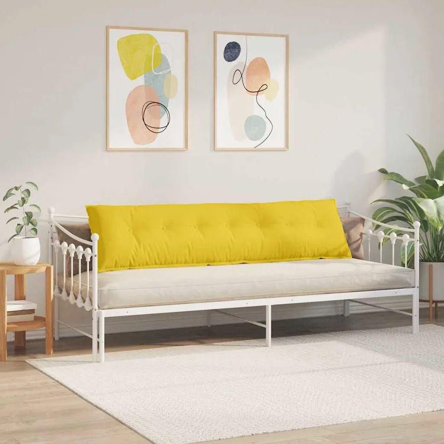 Coussin de Dos Jaune clair 200 x 19 x 50 cm tissu - 4