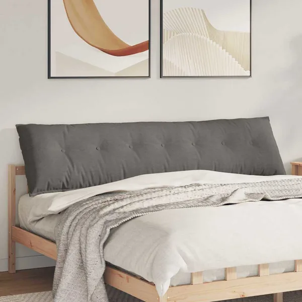Coussin de Dos Gris clair 200 x 50 cm Tissu en velours côtelé