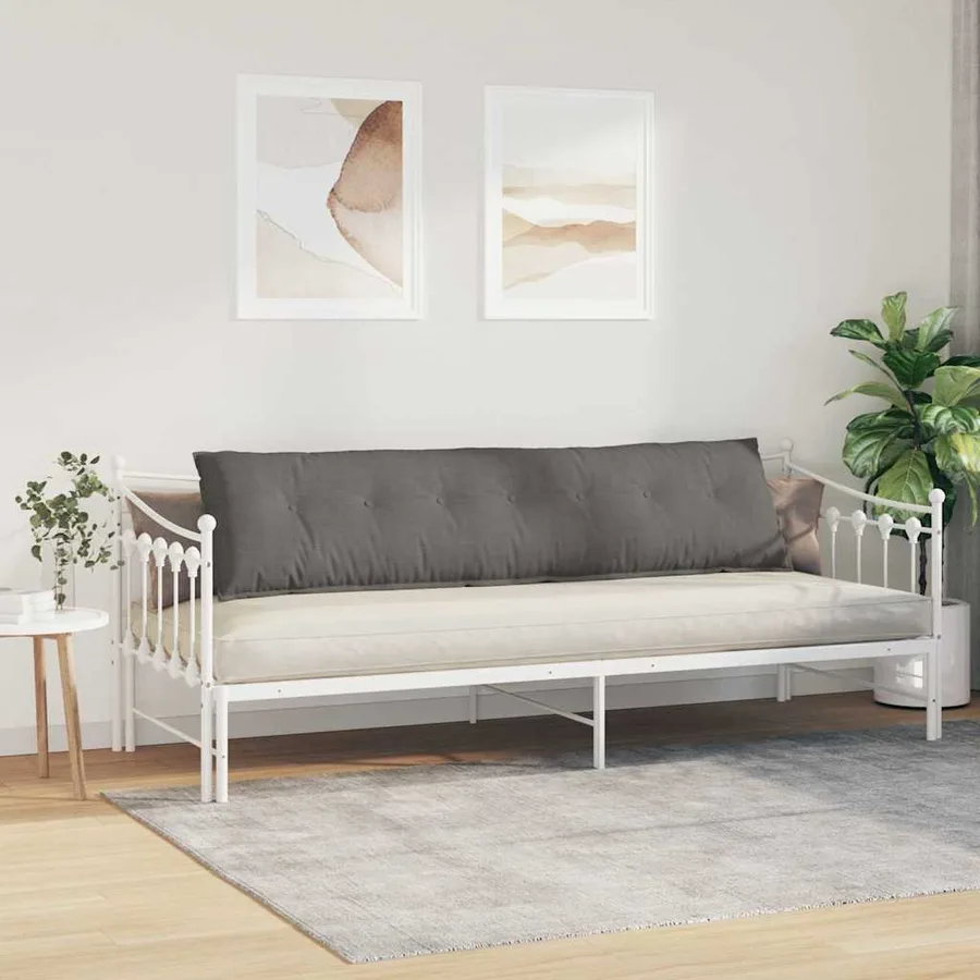 Coussin de Dos Gris clair 200 x 50 cm Tissu en velours côtelé - 4