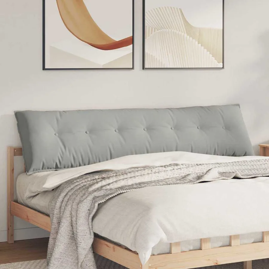 Coussin de Dos Gris clair 200 x 50 cm Tissu en microfibre