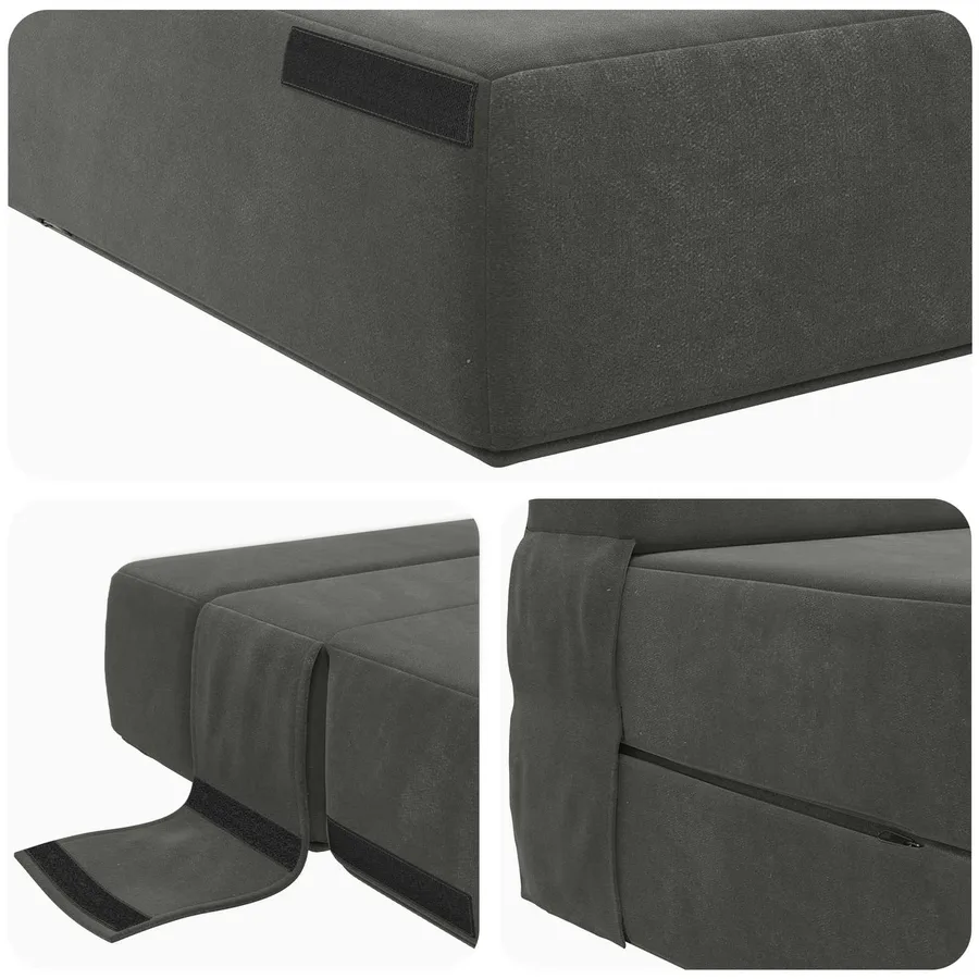 Canapé-lit pliable Gris foncé 70 x 72 x 60 cm Tissu - 6