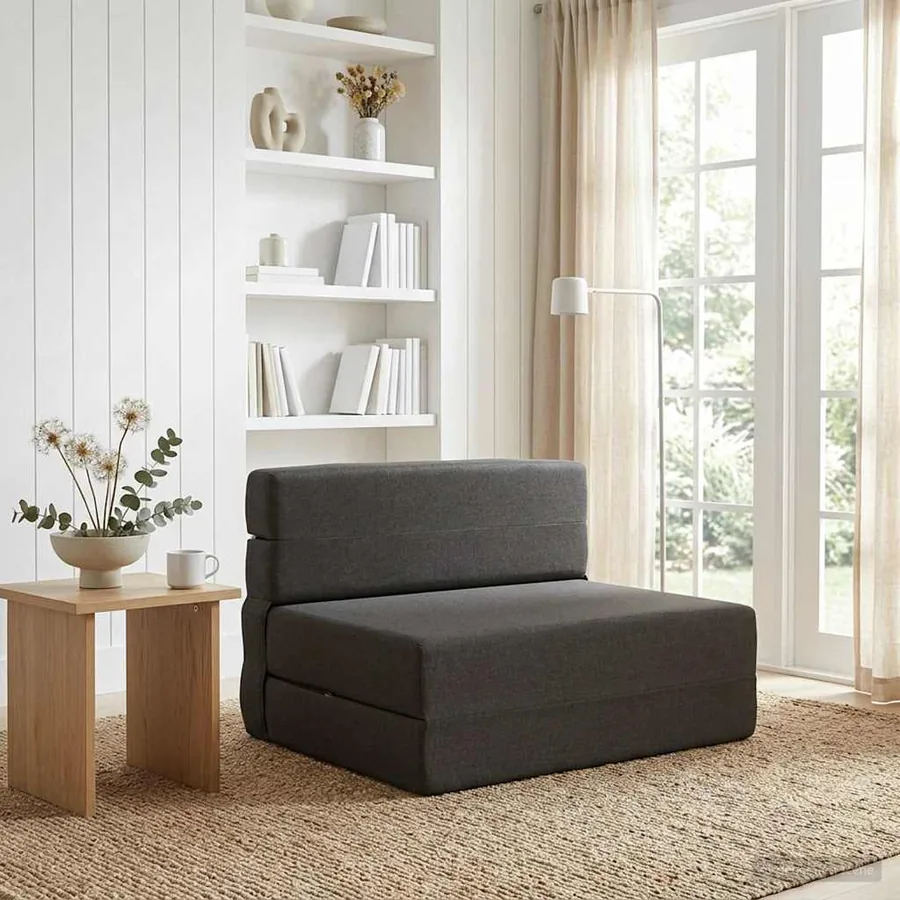 Canapé-lit pliable Gris foncé 70 x 72 x 60 cm Tissu