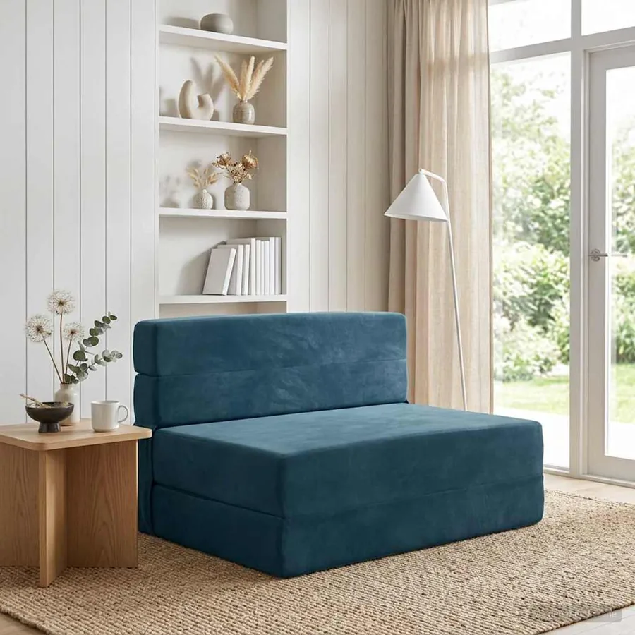 Canapé-lit pliable Bleu 70 x 72 x 60 cm Tissu