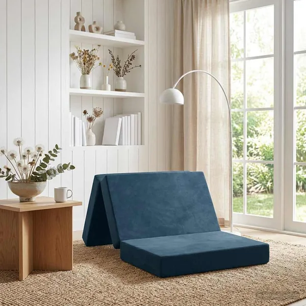 Canapé-lit pliable 90 x 67 x 45 cm Bleu