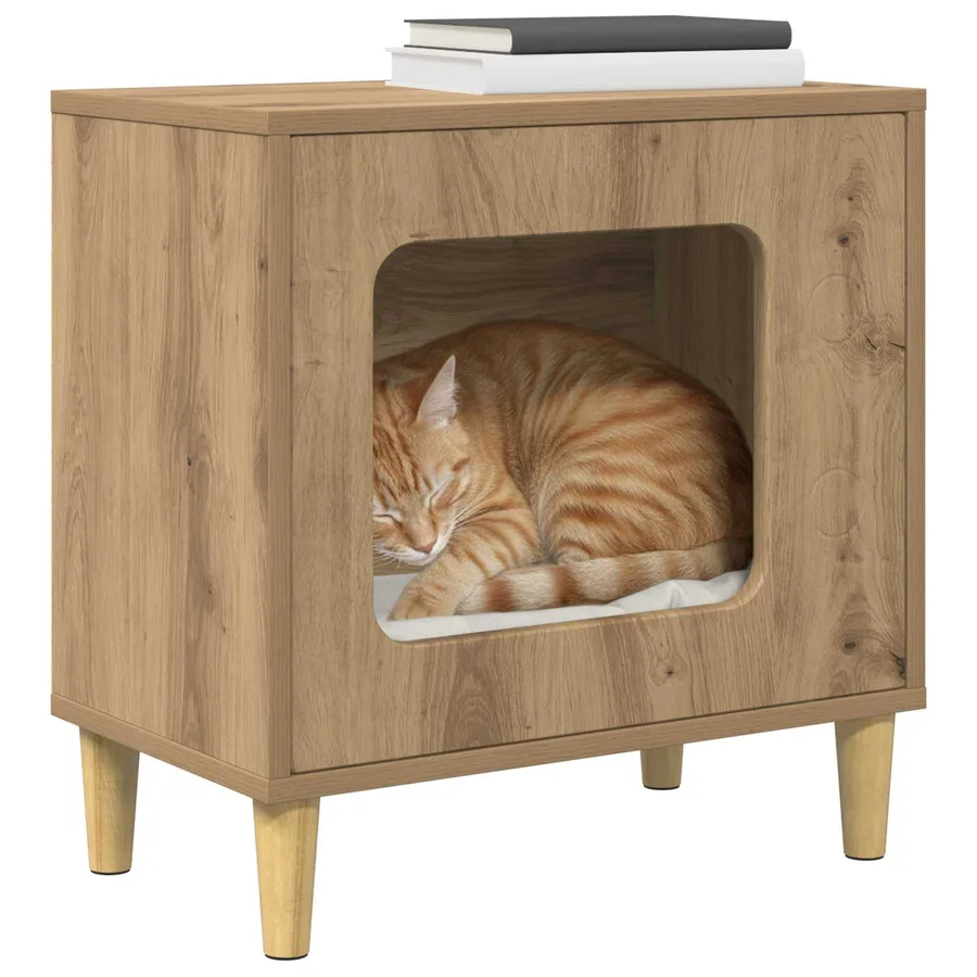 Maison pour chat Chêne artisan 51 x 30 x 52 cm - 3